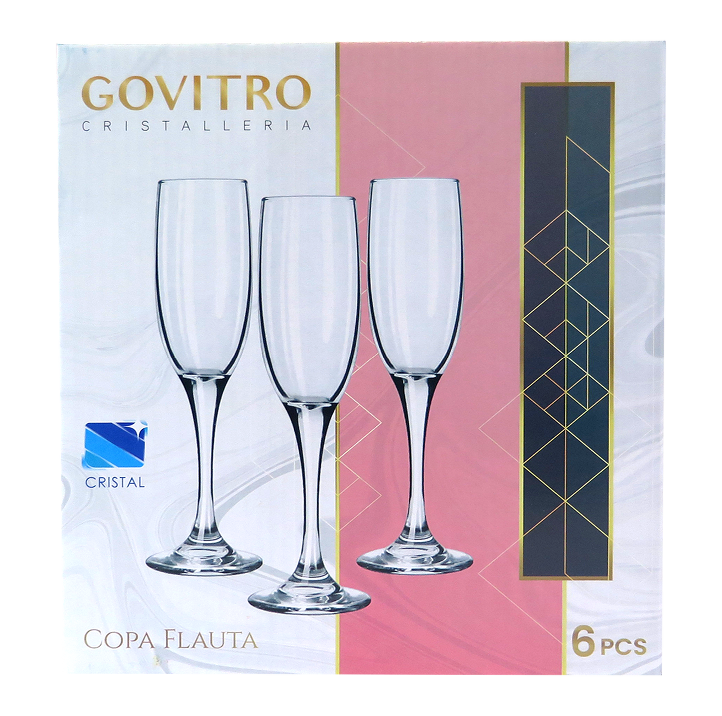 COPA FLAUTA PARA CHAMPAGNE 200 ML 6 PZS