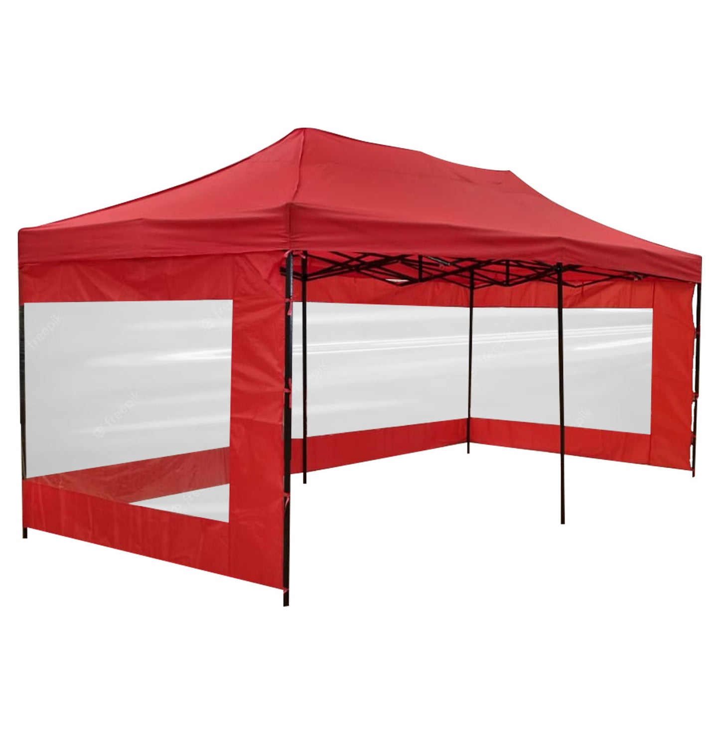 CARPA TOLDO PLEGABLE CON PAREDES TRANSPARENTES DE 6X3 M