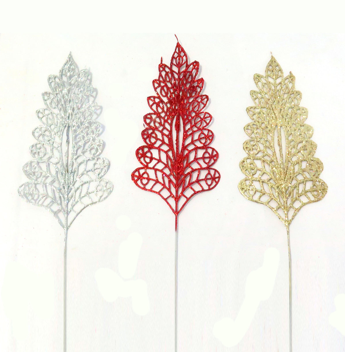 HOJA DE NOCHE BUENA DIAMANTADA 45 CM 07