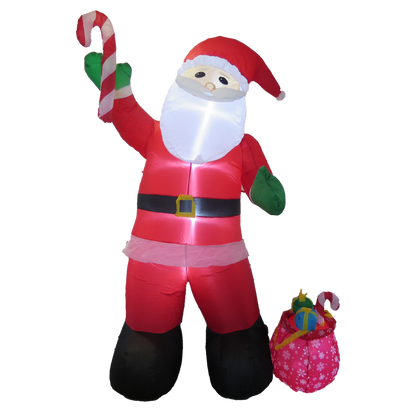 SANTA CLAUS INFLABLE CON LUZ LED 2.4 MTS