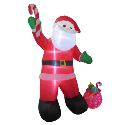 SANTA CLAUS INFLABLE CON LUZ LED 2.4 MTS