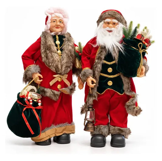 FIGURA DE SANTA CLAUS Y SRA. CLAUS