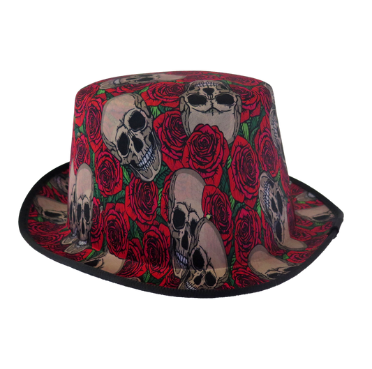 SOMBRERO DE CALAVERAS Y ROSAS CON LUZ