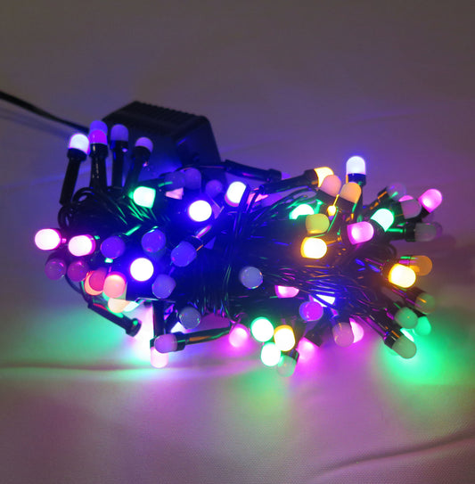 100 LED MULTICOLOR MAGICA CABLE NEGRO 6.6 MTS