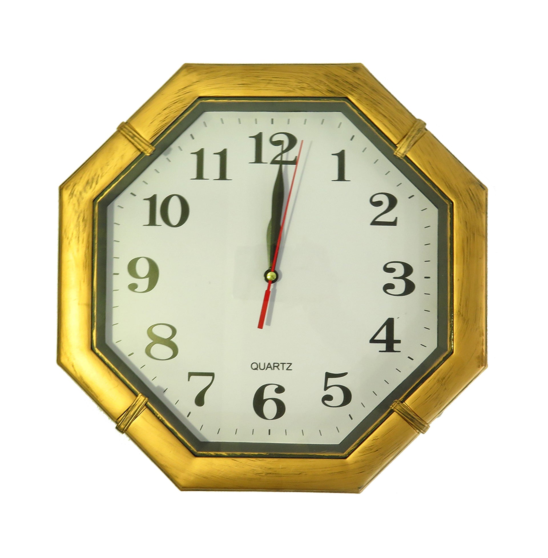Reloj de Pared Original Octogonal Verde. Reloj de Pared Moderno Cocina  Reloj de Pared No Ticking de 11.8 in de Diámetro. ABS y Cristal. 1 Batería  AA.